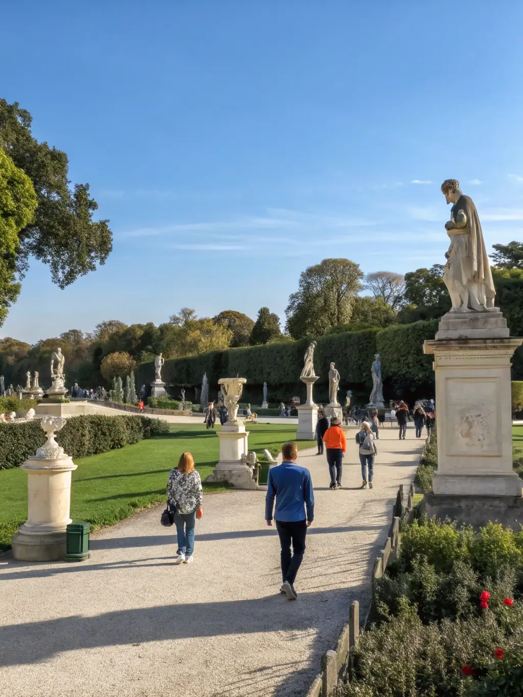 A serene landscape featuring an art installation made from recycled materials, emphasizing the importance of environmental awareness and sustainability.